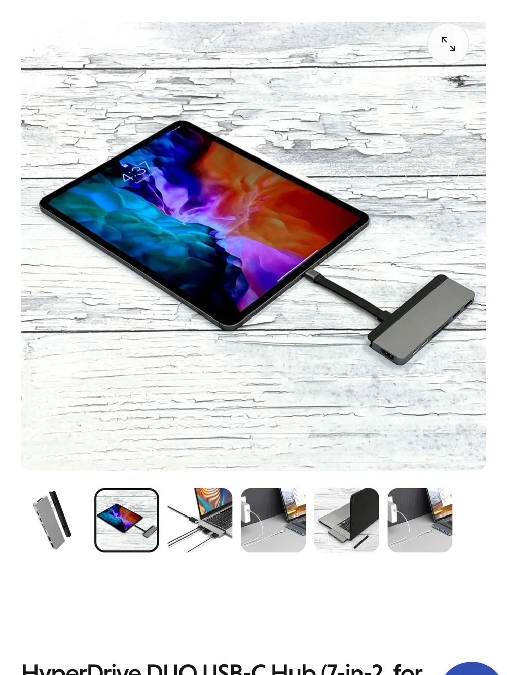 HYPERDRIVE USB-C Hub Adapter (Silver) - 7-in-2 Laptop Docking Station